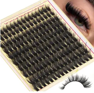 Wispy Lash Clusters with Spikes Manga Lash Clusters 160D Eyelash Clusters 10-18MM Thick Lashes Clusters Fluffy Cluster Eyelash Extensions by FANXITON