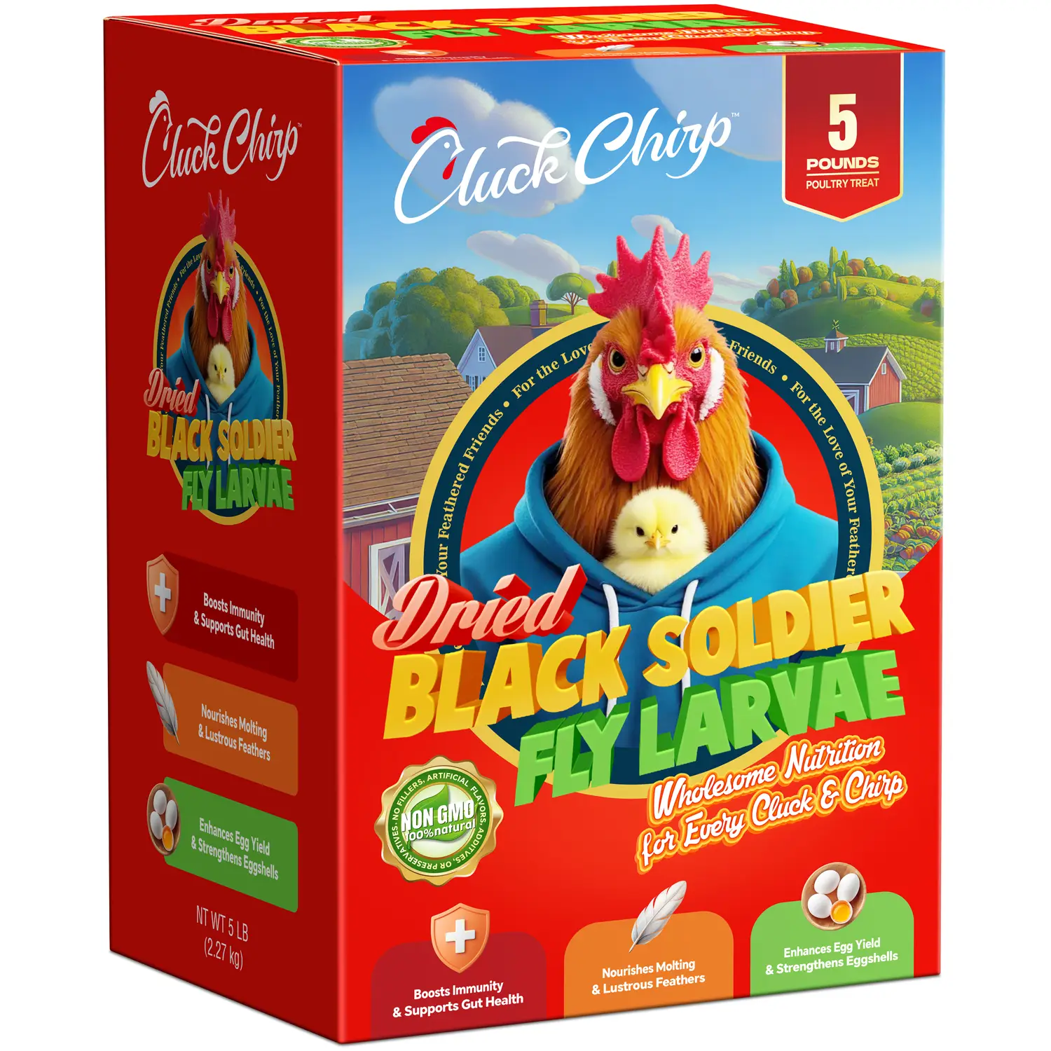 Petawell Dried Black Soldier Fly Larvae, Non-GMO, Natural Chicken Treats & High-Protein Larva Snacks for Backyard Chickens, Laying Hens & Ducks health