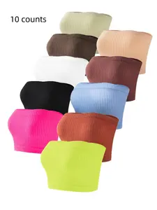 Women's Solid Wireless Bandeau Bra, Soft Comfortable Breathable Bra, Women's Lingerie for All Seasons