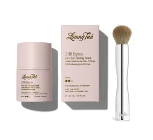 Loving Tan 2 HR Express Face Tanning Serum Dark and Flawless Face Tan Brush Set