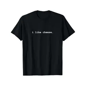 1men'shumorousIlikecheeseraphicT-shirt-blackbasewithwhitedesign, Casualandsimpleroundneckshortsleeves, Regularfit, Suitableforallseasons, Softandbreathable, Idealforeverydaywearandcheeselovers, Afuniftrecommendation