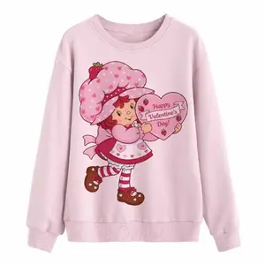 Vintage Strawberry Shortcake Valentine’s Day Sweatshirt, Strawberry Shortcake Happy Valentine's Day Crewneck, Retro 80s Strawberry Shortcake Valentine Sweater