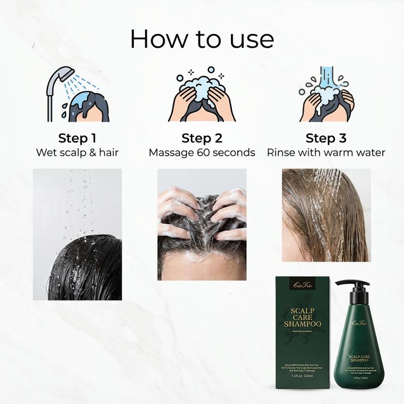Scalp Care Shampoo with 15 Precious Botanicals, Gently Cleanses and Nourishes Scalp, Promotes Hair Growth, Strengthens Strands, Hair Loss Treatment for Thinning Hair, Unisex, Controls Oil and Boosts Volume, 7 oz (210 ml)