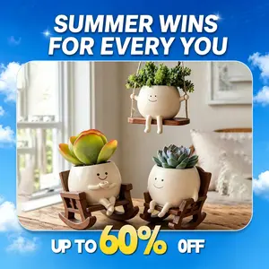 【Summer Wins】Cartoon Design Resin Vase,3pcs/2pcs/1pc Cute Chair Design Vase with Drain Hole, Decorative Flower Pot for Home Office Desk, Home Decor Ornament, Cute Desktop Decoration #SummerVibes