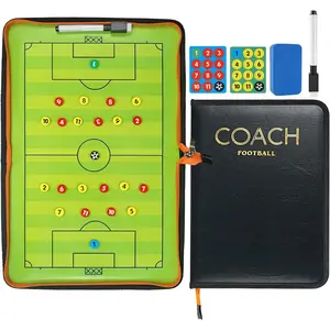 Soccer Coaching Board, Magnetic Soccer Tactics Strategy Board, Erasable Coaches Clipboard with Magnets and Marker Pen, Coach Training Equipment for Teaching and Game Plan
