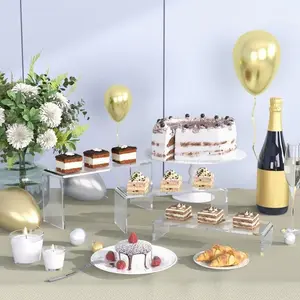 Display stand - Equipped with multiple height-adjustable shelves, suitable for collections, cakes, desserts, party decorations, and home/office displays - Easy to assemble, no batteries/ electricity r Square Cake Display