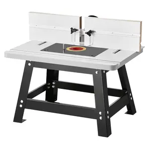 VEVOR Benchtop Router Table, 24 in x 15.7 in, Bench Top Routing Table with Adjustable Fence, MDF Top, Sturdy Metal Base, 2-1/2 in Dust Collection Port, Compatible with Routes & Various Drill Bits
