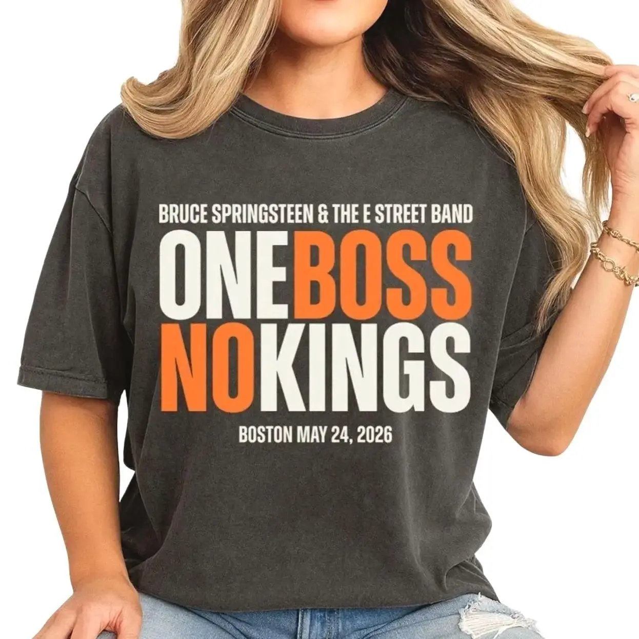 Boston Bruce Springsteen No Kings May 24 Tour Shirt, Land of Hope and Dreams Concert Tee, E Street Band Fan Shirt, American Rock Tour Merch