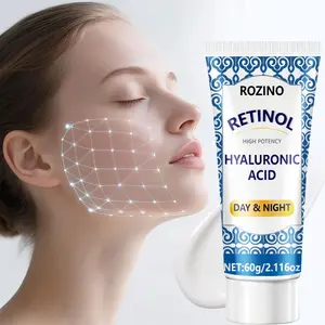 Rozino Retinol Hyaluronic Acid Day Night Cream, High Potency Retinol & Hyaluronic Acid, Moisture, 60g Soft Tube, All Skin Types