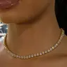 Fashion Shiny Diamond Choker Necklace, Elegant Statement Jewelry Accessory for Women, Trendy Geometric Chain Necklace Gift for Her, Fashion Chain Decorated, Fashion Jewelry Party