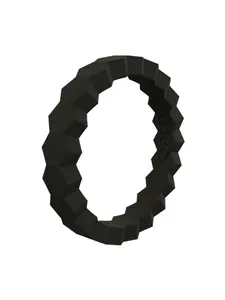 Women's Interlocked Stackable Chevron Silicone Ring, Fashion Costume Jewelry Accessory, Interlocked Stackable Rings