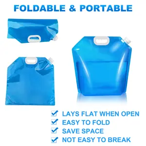Outdoor Camping Foldable Water Bladder: Blue 10L, Container Bag, Emergency Water Bottle, Leak-proof, Suitable for Backpacking, Camping, Hiking, Picnics