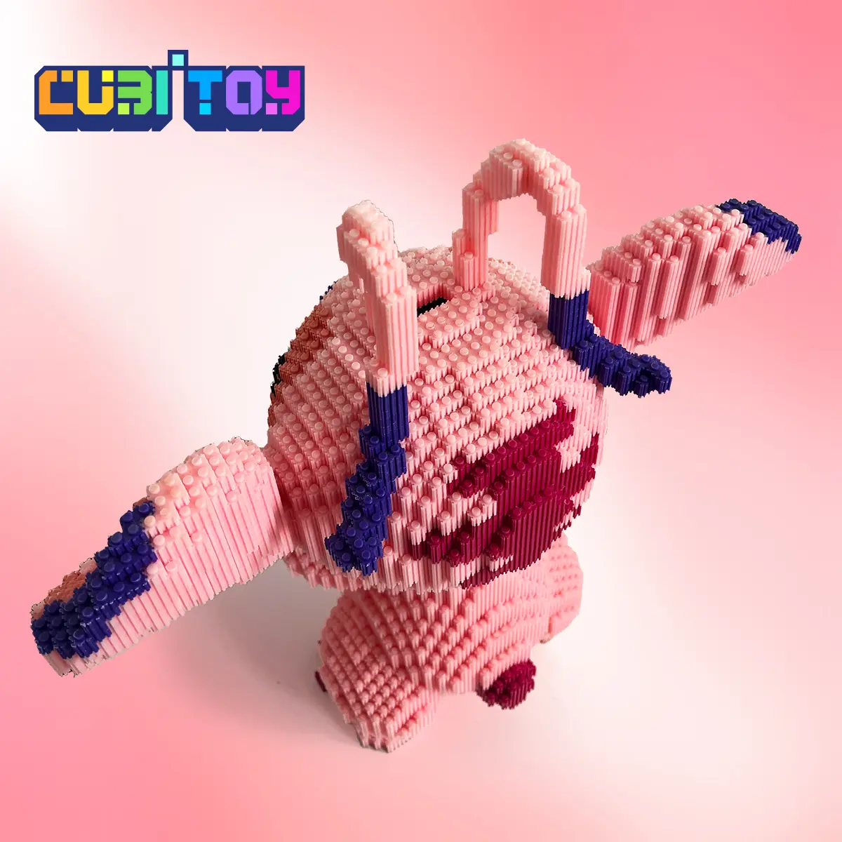 CubiBRICK Animation Series Large Pink Alien (12050 PCS) 3D Micro Building Block Model Collectible Toy
