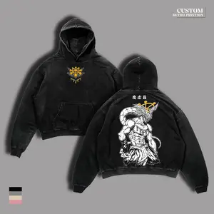 Mahoraga Jujutsu Kaisen T-Shirt & Hoodie – Vintage Washed Oversized Anime Graphic Tee, Dark Shikigami Manga Streetwear, Soft Heavy Cotton Unisex Casual Apparel