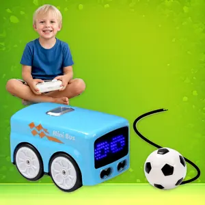 Magic Mini RC Bus 2.4G Inductive Car Follows Drawn Lines Gesture Follow Escape Modes Toy Gift for 6+ Kids Boys Girls Adults Blue
