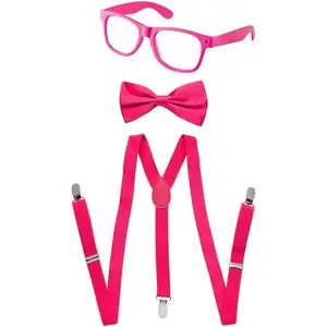 Neon Suspender, Bow-tie, Sunglasses, Accessory Set - Adult and  Size Suspenders