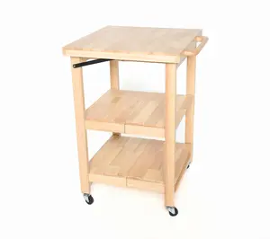 Cella Collapsible Rolling Wood Kitchen Cart