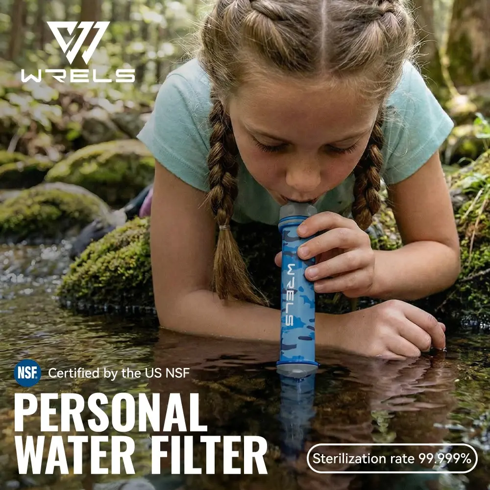 Portable Water Purifier, Gravity Filter, Compact Design, Lightweight, Personal Water Filter, 99.99% Filtration Rate, Ideal for Outdoor Use, Camping, Emergency Survival