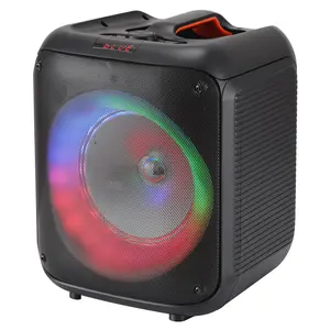 8 Portable Wireless Speaker with Sound Recording Feature, 6-Mode RGB LED Lights High-Volume PA Party SoundBox, Multi-Input Media Player Supporting FM Radio & TWS Stereo Mode