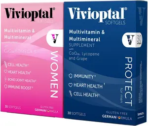 Vivioptal for Men & Women - 30 Softgels, Multivitamin & Multimineral, Gluten Free, German Formula, Healthcare Supplement Edible Fitness