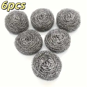 6pcs of Small Stainless Steel Cleaning Balls - Dish Scrubbers - for Heavy-Duty Use in Kitchens, Bathrooms, Cookware, Stoves, And Restaurants - Efficient And Durable Cleaning Brushes Made of High-Quality Stainless Steel