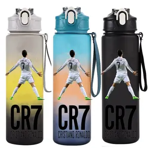 Cristiano Ronaldo Sports Water Bottle Shaker Outdoor Travel Portable Leakproof Drinkware Plastic Drink Bottle BPA Free Gym Gift keeppley