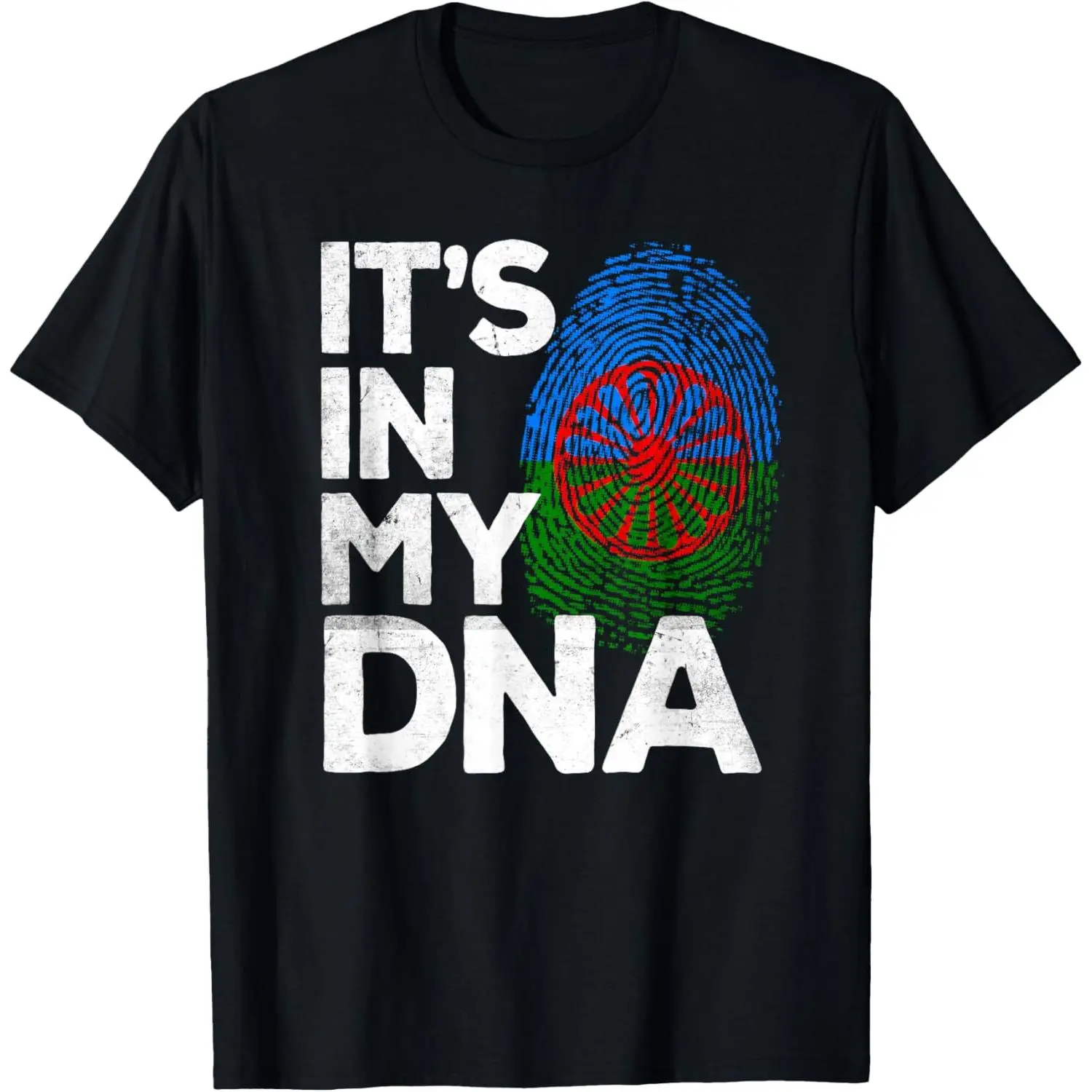 Women's 100% Cotton Casual Crew Neck Short-Sleeve Graphic Streetwear T-Shirt - Roma Traveller Romani Flag, Fingerprint DNA Distressed Print, Everyday Funny Slogan Cute Clothes, Vintage Top