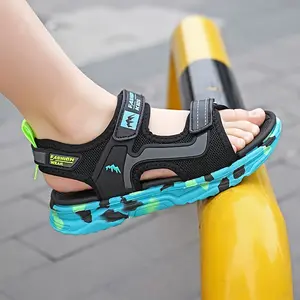 Summer 2026 New Boys Sandals Open Toe Hook And Loop Non Slip Lightweight Beach Sports Sandals Breathable Kids Sandals
