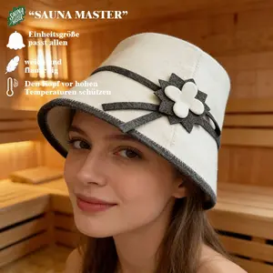 Wool Felt Hair Protection Cap, Heat-Resistant Sauna Hat, Protects Dyed Hair, Enhances Absorption, Prevents Split Ends, Easy Storage