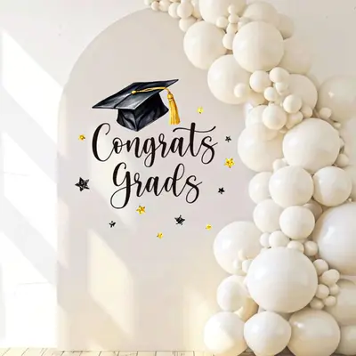 30-Piece Double Sided Square Foil Balloons - 19 Inch Black Red White Party Decor