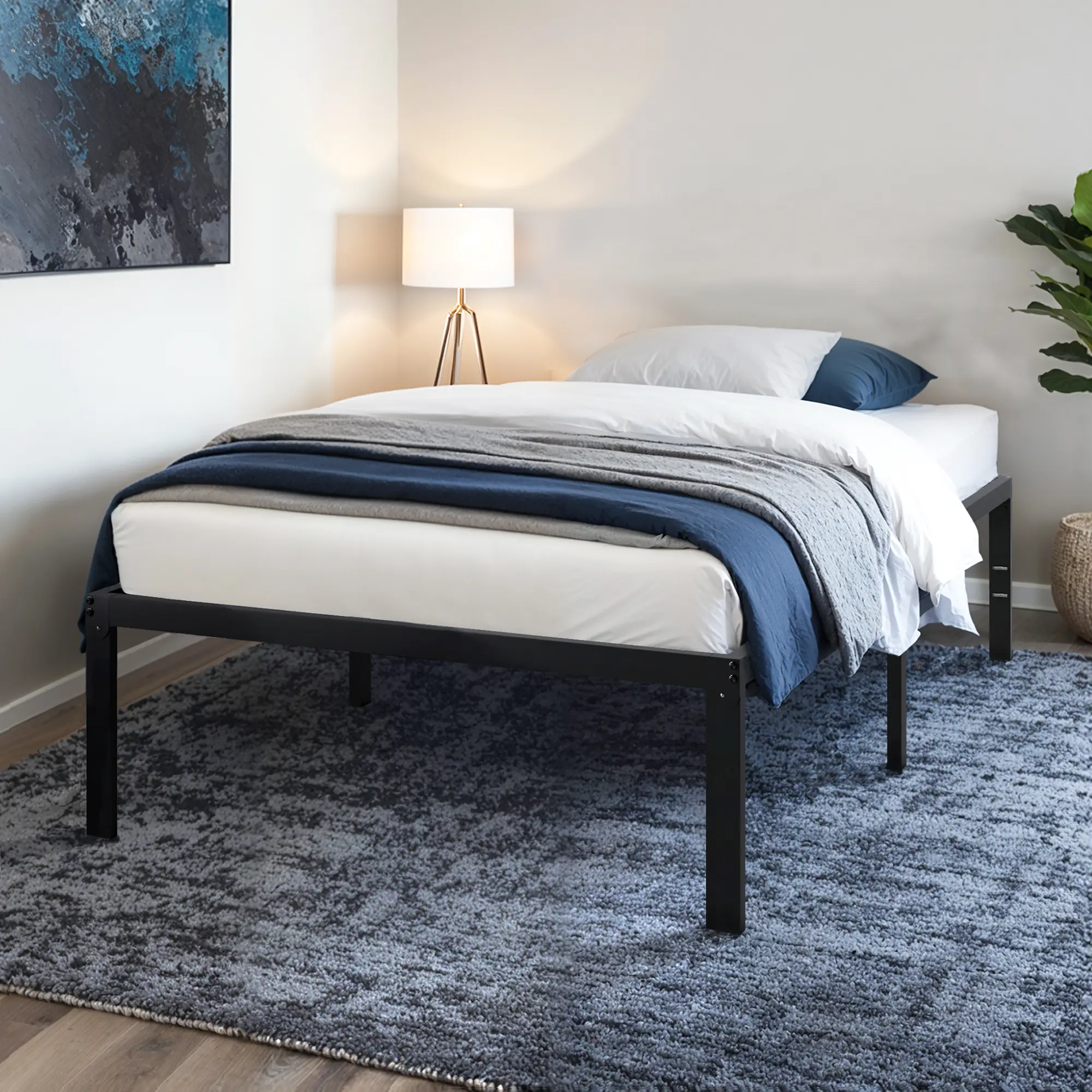 HOOMIC Metal Platform Bed Frame【Frame Only No Mattress】,Foldable Structure,No Box Spring Needed,Twin Size#TikTokShopDealsforYouDays#DealsforYouDays#Summervibes#Summergarden