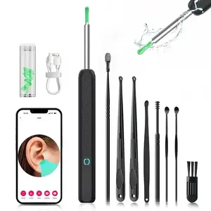 Rechargeable Earwax Removal Tool Kit with 360° Wide Angle Camera, Waterproof, Type-C Charging, Portable Ear Cleaner for iPhone & Android