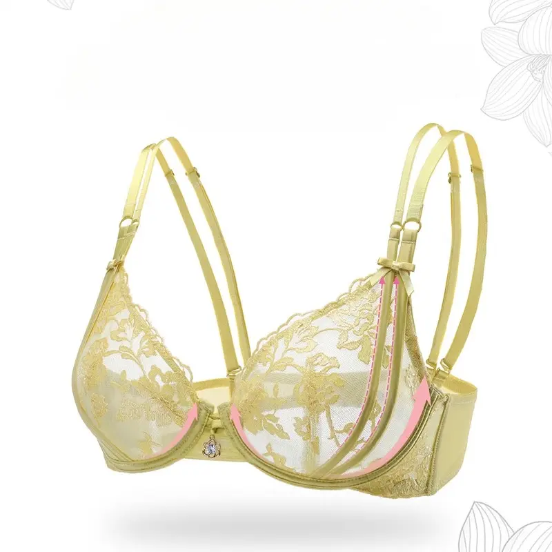 Sexy Lace Bra Underwear Women Bras Three Quarter Top Sexy Ultra Thin Thick  BH Push Up Female Lingerie