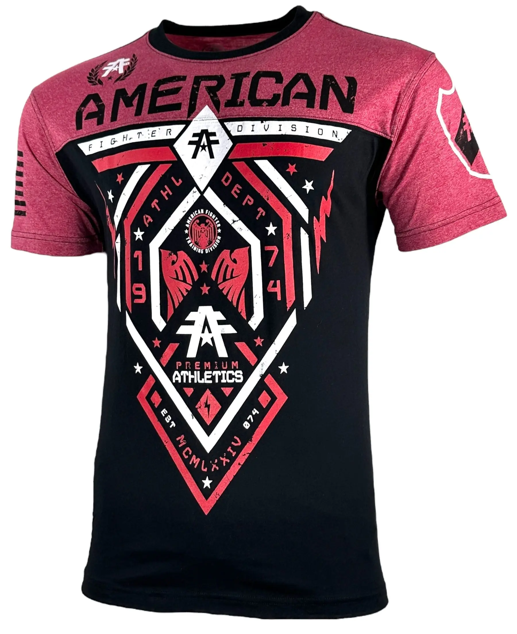 Affliction Men's American Fighter Fairbanks Casual T-Shirt - Black Cotton Blend Shortsleeve Top, Style FM3476, Casual T-Shirts, Graphic