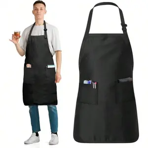 Adjustable Cotton Chef Aprons With 2 Pockets And Complimentary Bandana Kitchen Apron For Women And Men