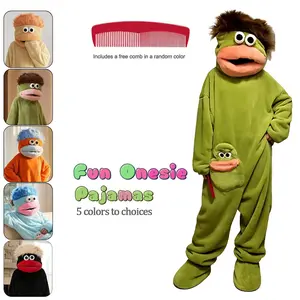 Fun Matching Pajama Sets: Super comfortable and hilarious flannel onesies.A soft and cozy three-piece loungewear set that includes pajamas, a comb, and slippers!