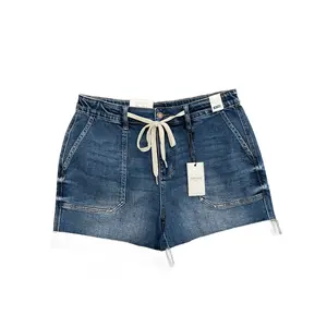 Judy Blue High Waist Cuff Jogger Denim Drawstring Shorts