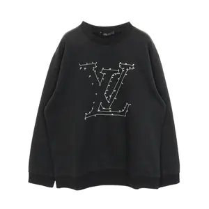 Pre-owned Louis Vuitton Cotton Small Leather Goods LV Stitch Print Embroidery Sweatshirt