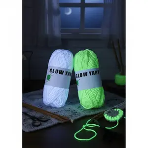 Glow In The Dark Yarn For Crochet - Soft DIY Knitting Thread, Eco-Friendly Skin-Friendly High Elasticity, Anti-Break Glowing Craft Supplies For Multi-Scene Nighttime Handmade Projects, Spring Colorful Fiber Must-Have, Chunky Yarn