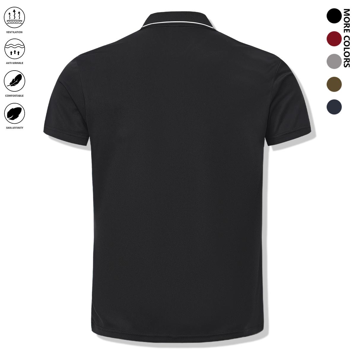 4-piece set: casual men’s short-sleeve polo shirt set featuring a comfortable relaxed fit and a classic turn-down collar shirt, suitable for work, golf, travel, and everyday wear.