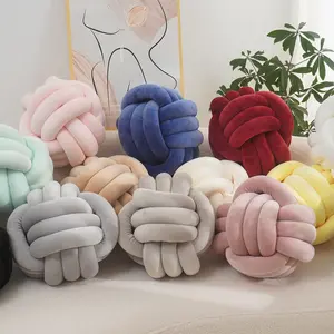 2 Pack Knot Pillow Balls, Knitted Knot Pillow Plush Ball Pillows, 9 Inch Sofa Bed Decorative Cushions, Beautiful Home Decoration, Washable Cushions