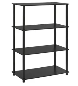Mainstays No Tools 4-Shelf Storage Bookcase, True Black Oak