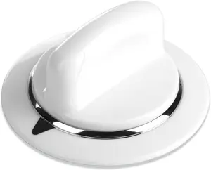 WE1M654 Dryer Timer Control Knob with Metal Ring for General Electric GE Kenmore Sears RCA Hotpoint Dryer, Replaces AP3995088, 1264290, AH1482197, EA1482197, WE1M443, WE01M0443(White)