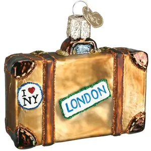 Old World Christmas Blown Glass Christmas Ornament, Suitcase