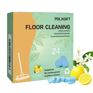 Floor Cleaner Tablets, 24pcs Multi-Surface Floor Cleaner Solution | Pet Safe, No Residue, Quick Dissolve Floor Cleaning Tablets for Wood Tile Laminate