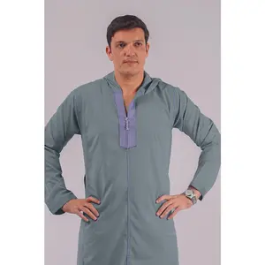 Hooded Thobe - Dusty Blue