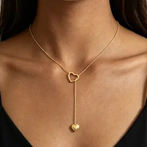 Long 14K Gold Plated Necklace for Women - Dainty Y-Shaped Necklaces Lariat Drop Chain Simple Jewelry Trendy Gift for Women