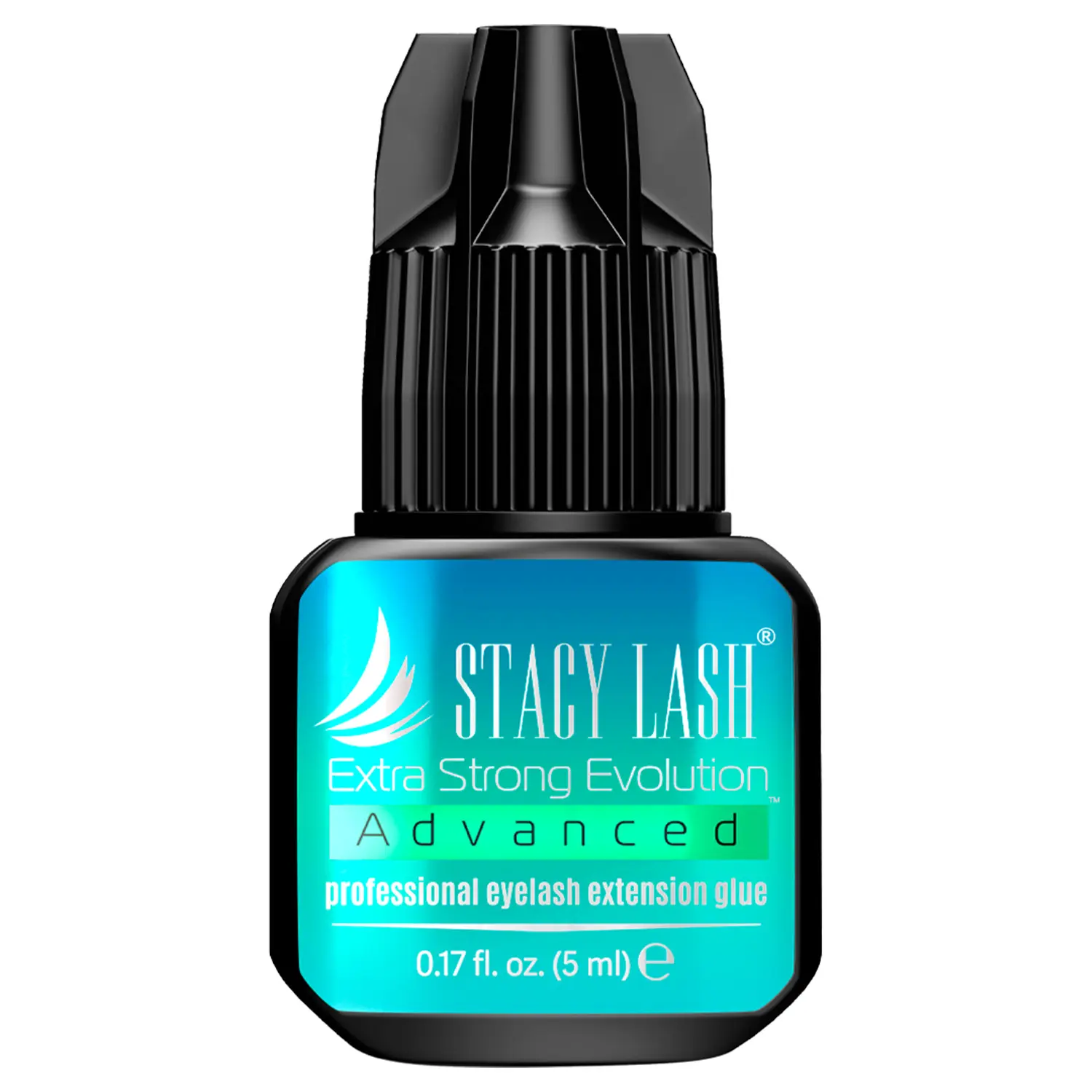 Stacy Lash Extra Strong Evolution Advanced Eyelash Extension Glue 5ml | 1 Sec Fast Drying | 6-Week Retention | Black Adhesive | For Professional Salon