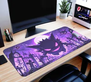 Dark Purple Ghost Desk Mat Gaming Mouse Pad Gothic Aesthetic