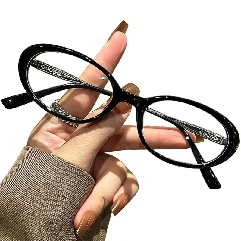 Women's Fashionable Thick-Edge Oval Small-Frame Anti-Blue Light Reading Glasses for Senior & Middle-Aged Sports Eyewear Accessories